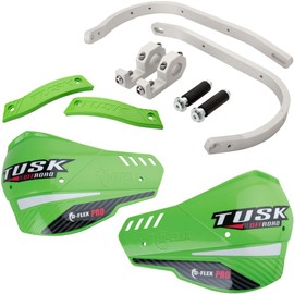 TUSK D-Flex Pro Handguards Silver Bar/Green Plastics 7/8" Bars