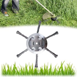 6Inch Steel Weed Eater Trimmer Head, Wire Rotary Brush Weed Cutter, 2025 Wire Weed Trimmer Head Weed Remover Tool, Wired Trimmer for Lawn Mower Tray (1, 6 Knives)