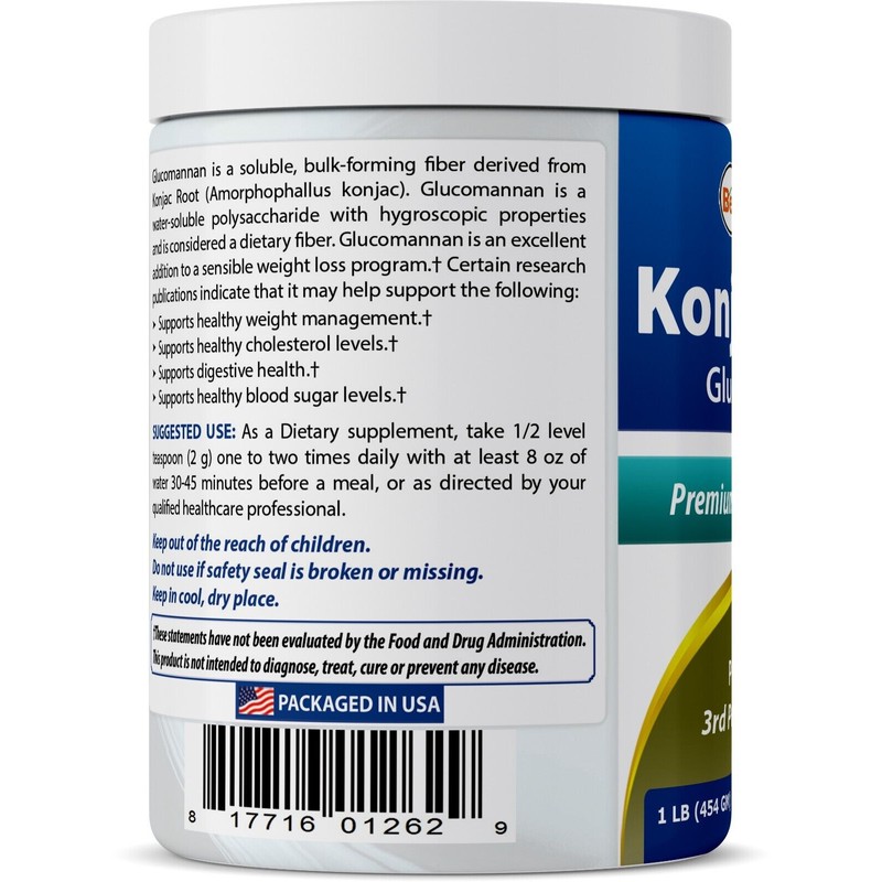 Konjac Foods 2 Pack Best Naturals Konjac Root Glucomannan1 Lb