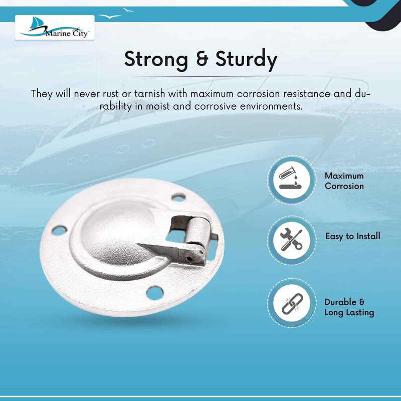 Marine City 316 Grade Stainless Steel Round Flush Boat Hatch