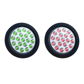 XtraGlow 4" Round LED Tail Lights Dual Revolution Red Stop Turn Tail Lights and Green as Auxiliary Color for Truck Trailer RV Jeep with Rubber Grommet and 3 Prong Wire Pigtails IP67 Waterproof