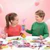 32 Pack Valentines Day Gift Cards with Colorful Crazy Straws