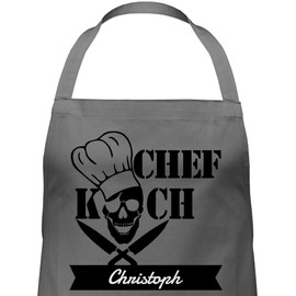 Geschenk mit Namen personalisiert by Shirtracer - Apron - Cooking Apron - Chef with Name I Gift Cooking I Hobby Chef, 1 anthracite
