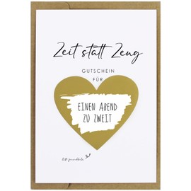 CL&MH Rubbelkarte | Gutschein | Geburtstagsgeschenk | Geburtstagskarte | Postkarte - Gutschein Zeit statt Kram