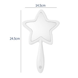 mollensiuer 1Pc Star-Shaped Handheld Mirrors Plastic Travel Makeup Handheld Cosmetic Mirror Personal Portable Handle Mirror for Face Makeup, Travel, Camping, Home, White
