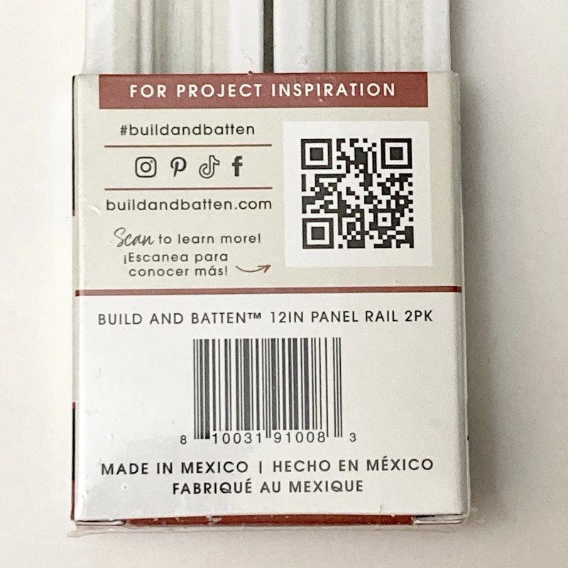 Build and Batten 2-Pack 12" Wall Panel Rail Kit White