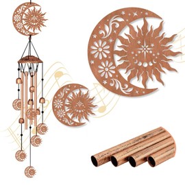 BEUNITONE Large Aluminium Wind Chimes 33" Outdoor Deep Tone Memorial with Sun and Moon Wind Catcher, Sympathy for Loss of Loved Mom Father for Garden Patio Home Decor