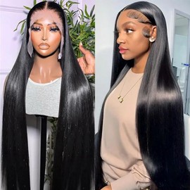 13x6 Lace Front Wigs Human Hair HD Transparent Wig Deep Part Straight Human Hair Wigs 180% Density Wig 30 Inch Lace Front Wigs for Women Real Human Hair