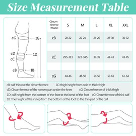 Coume 2 pares de medias de compresión de manguera TED, medias antiembolias, medias de tubo medio, 15-20 Mmhg, con agujeros para los dedos de inspección (grande), White and Green