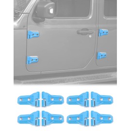 JeCar Door Hinge Cover Trim Exterior Accessories Compatible with Jeep Wrangler JL JLU 2018-2023 & Gladiator JT Truck 2020-2023, Light Blue