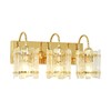 Azxgb Gold Vanity Lights 3 Lights with Water Ripple Glass