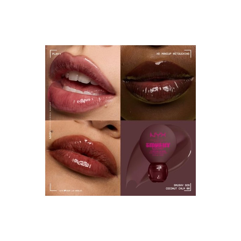 NYX Professional Makeup, Smushy SOS, Mascarilla Hidratante para Labios, Tono