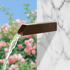 SUMGREEN 316 Stainless Steel 2 Inch Square Water Fountain Spout Scupper, Waterfall Spillway with Integrated Spray Baffle for Outdoor Landscape Decors, Pools, Ponds, Water Walls (Brown)