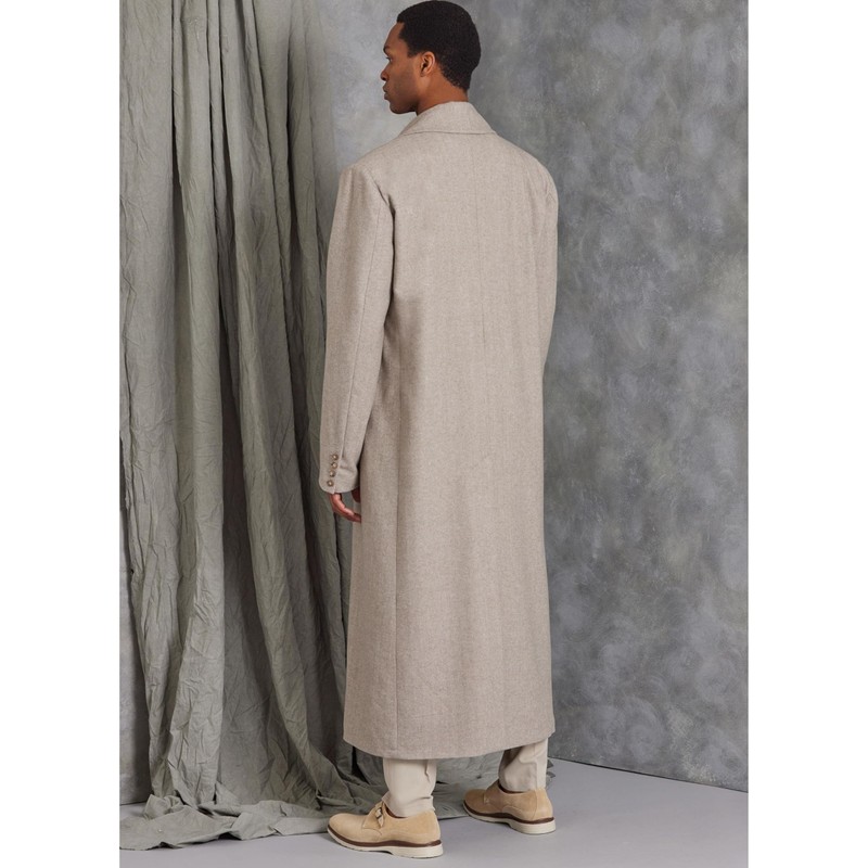 Vogue Men's Loose-Fitting Lined Coat Sewing Pattern Kit, Design Code
