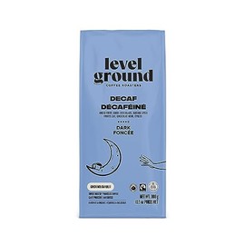 Level Ground Coffee - Decaf Coffee - Dark Roast, Ground - Fair Trade, Organic, 1% For the Planet, Kosher, Swiss Water Decaf - Specialty Coffee - French Press, Drip brew, Pour Over - Sweet, Rich, Intense - 300g / 10.5oz