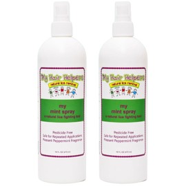 My Hair Helpers Mint Anti-Lice Spray to Safeguard Hair from Head Lice, 16 Ounces Two-Pack, Works on 2-3 Kids, 2-Month Supply