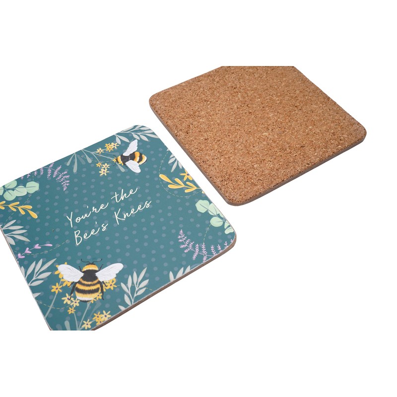 CGB Giftware | Set of 4 Bee Cork Coasters |
