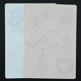 MARLLOGIVA 2pcs Silicone Pre Printed Tattoo Practice Skin with 9 Exquisite Tattoo Designs (Pink Skin)