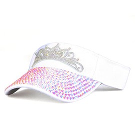 Sparkle Glitter Summer Rhinestone UPF 50+ Visor Bling Visor Ladies Visor Sun Visor for Women Outdoor Sports Fashion Golf Hat
