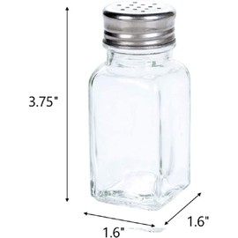 Tebery 30 Pack Glass Salt and Pepper Shaker Set with Stainless Steel Mushroom Top, 2.7oz Spice bottle for Kitchen, Restaurants and Catering, Classic Design