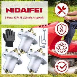 NIDAIFEI 3 Pack 607418 Spindle Assembly Replaces Hustler 601804 Spindle for Hustler Raptor SD SDX 36", 42", 48", 54", 60" Deck Spindle, Hustler Fastrak 48 Spindle, Hustler Raptor Flip-Up 48" 54" Deck