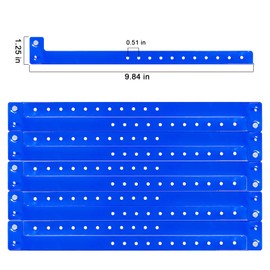 WRISTALL Plastic Party Blue Wristbands-100 Pack Colored Vinyl Wristbands for Events-Waterproof Lightweight Security Wrist Bands for Bar Club Festival Music Meeting