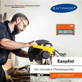 ACTIOMEDIC EasyAid Pflasterspender Standard, inkl. 90 Pflaster-Strips, 60x wasserabweisende Pflaster & 30x elastische Pflaster Easyaid
