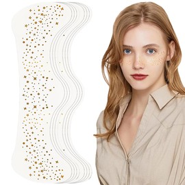 HQRKOTM Pack of 8 Glitter Face Stars and Dots Temporary Tattoos, Festival Freckles, Waterproof, Suitable for Masquerade Parties and Carnival Events