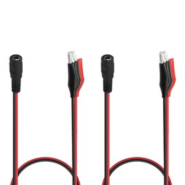 YACSEJAO 2 PCS DC Female Jack to Alligator Clip Power Cable 50CM /19.7Inches 2.1mmx5.5mm 12V DC Female Jack to Alligator Clip Power Cable