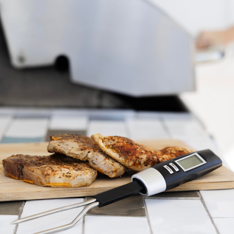 Outset Grill Fork Digital Meat Thermometer for BBQ and Kitchen,