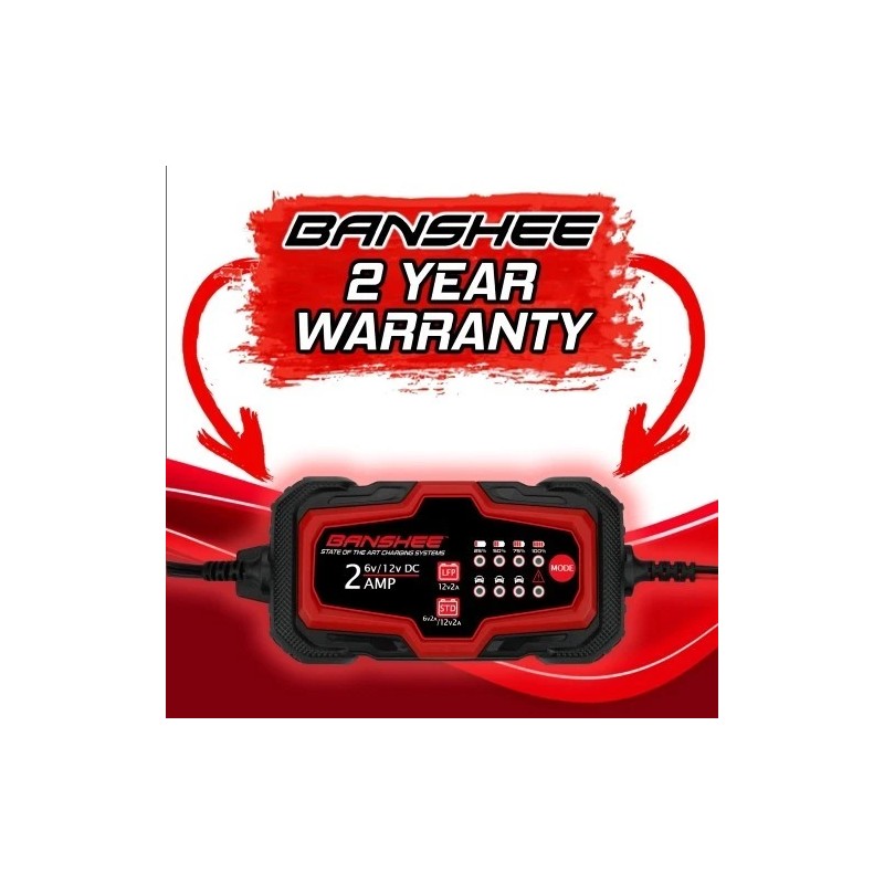 Banshee 2A Banshee Smart Car Battery Charger Maintainer for 6V/12V