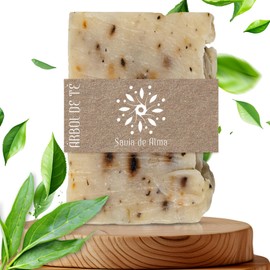 Savia de Alma Handseife mit Teebaum, reinigend und ausgleichend, vegan, natürlich und hergestellt in Spanien, ideal für Mischhaut oder fettige Haut, 100 g