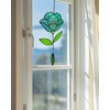 Langodeco Flower Suncatchers, Stained Glass Window Hangings, Garden Suncatchers for