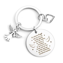 Gift for First Day of School, Gift Idea for First Day of School, Gift Ideas, First Day of School Enrolment Key Fob for First Day of School, Grandchild, silver