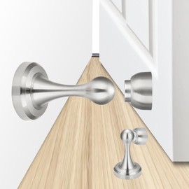 TOPTAKE Magnetic Door Stop - Heavy Duty Door Stopper, Premium Stainless Steel, Anti-Rust, Suitable for Various Door Types, Wall & Floor Mount, 2 Pack (2, Stainless Steel)
