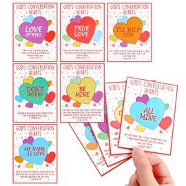 Tellingyou 60 Pcs Christian Valentines Cards 2.75 x 3.75'' God's Conversation Hearts Valentine Bible Verse Cards for Sunday School Holiday Favors
