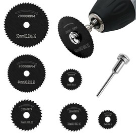 Drill Saw Blades for Dremel Rotary Tool, HSS Circular Saw Blades Mandrel Rotary Tool Set Cutting Discs with Straight Shank Mandrel for Drills Rotary Tools Wood Plastic Metal Diamond Cutting (Black)