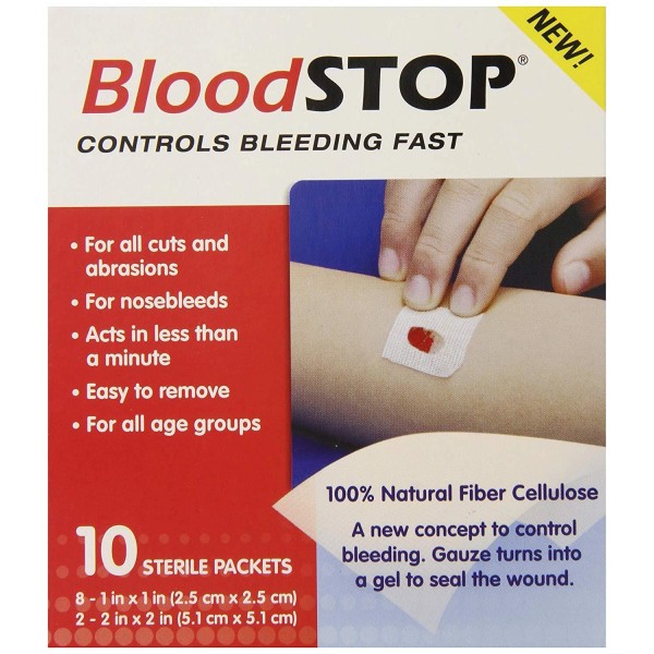TakTakHealth Bloodstop Hemostatic Gauze Controls Bleeding Fast 10 Count