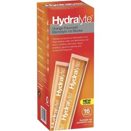 Hydralyte Electrolyte Ice Block Orange 16 sachets