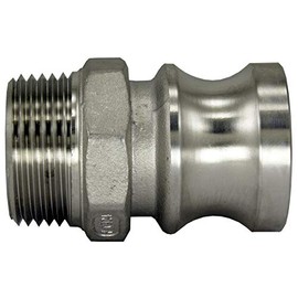 Duda Energy CamPlug-M200 304 Stainless Steel Cam-and-Groove Pipe Fitting Adapter 2" Cam Lock Plug x Male NPT Sus304 SS304, Stainless Steel