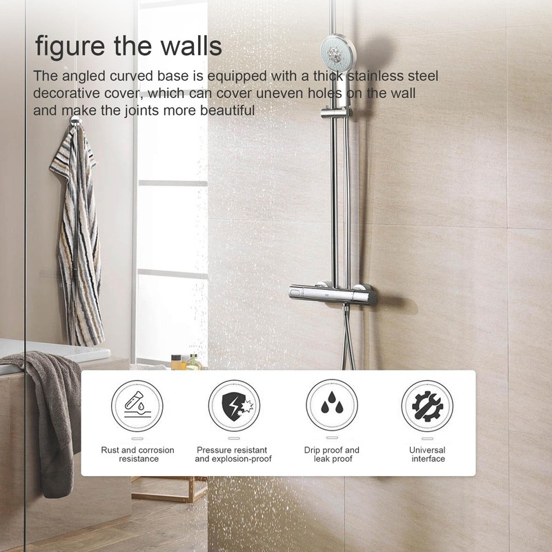 HJIAMA Shower Head Adapter, Brass Swivel Ball Joint, Silver, Electroplating