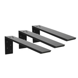 WINKER Countertop Support Bracket Heavy Duty Granite Hidden Forward L Shelf Bracket Metal Corbels for Quartz/Wood/Concret/Laminate Countertops Black-3 Pack 16" x 6" x 2.5"