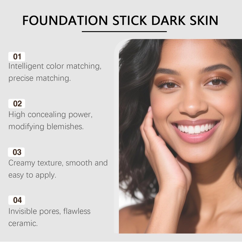 2-In-1 Concealer Cream Stick&Foundation,Colour Changing Foundation Stick for Mature Skin,Hydrating