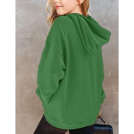 Yuccalley Girls Casual Long Sleeve Hoodies Cute Oversized Fleece Pocket Sweatshirt Tops (US, Age, 9 Years, Green)