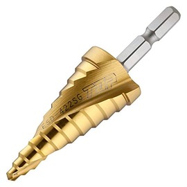 TOP Industrial (TOP) Hex Shank Spiral Step Drill for Electric Drills, Gold Type (Metal/Metalwork) Drill Bit, ESD422SG, Tsubame Sanjo, Made in Japan