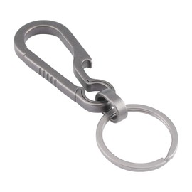 UFURMATE Titanium Keychain with Detachable Keyring 1 Pack Multifunctional Carabiner Clip Bottle Opener Heavy Duty EDC Key Holder Quick Release Key Chain for Men and Women