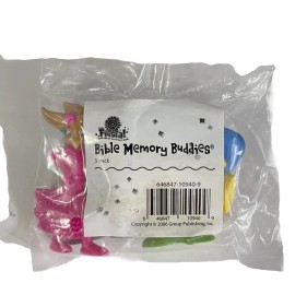 Fiesta Bible Memory Buddies Verse Multicolor PVC Toy Figures 5pc Pack 2006 NEW