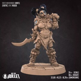 Bite the Bullet Orc Rogue by Bite the Bullet 3D Printed Resin D&D Miniatures Female Pathfinder