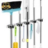 AceMining 5 Racks and 4 Hooks Mop and Broom Holder