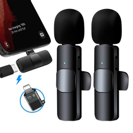 YOOUS Mikrofon, Lavalier Mikrofon für iOS/Android, Mini Microphone Plug & Play, Lavalier Mikrofon Wireless für YouTube/Facebook-Live-Stream, TikTok Vlog (Keine App und Bluetooth erforderlich), Schwarz
